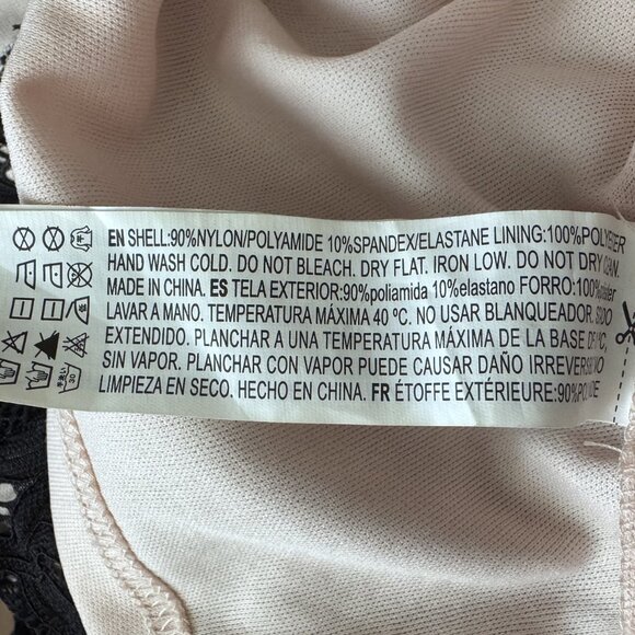 Nude Illusion Mini Dress | Black | Women | M | Open Button-Up Back - Picture 8 of 11